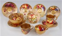 Lot 1032 - *A Royal Worcester porcelain teacup and saucer,...