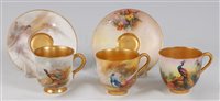 Lot 1034 - *A Royal Worcester porcelain coffee can and...