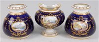 Lot 1067 - *A Royal Crown Derby three vase garniture,...