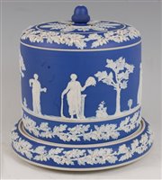 Lot 1089 - A Victorian blue jasper ware Stilton dish and...