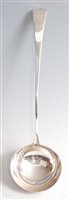 Lot 1132 - A George III silver ladle, the terminal...