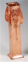 Lot 219 - An Art Nouveau copper specimen vase, of square...