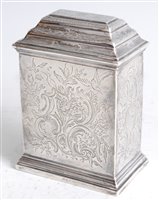 Lot 1111 - *An 18th century white metal tea caddy, of...