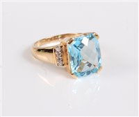 Lot 2533 - A blue hardstone (probably a topaz) and...