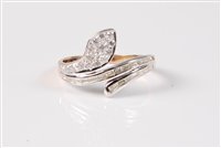 Lot 2520 - A diamond set snake ring, the flat pave set...