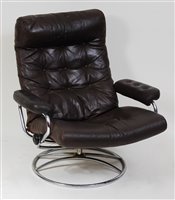 Lot 441 - A 1960s Norwegian tubular chrome framed and...