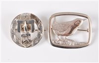 Lot 439 - A 'Shetland Wren' silver brooch, Edinburgh...