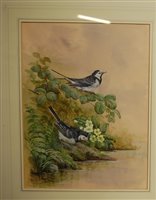 Lot 1039 - Jenny Haylett - Birds on the riverbank,...