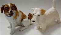 Lot 30 - A Meissen porcelain figure of a spaniel in...
