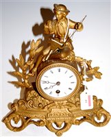 Lot 40 - A late 19th century French gilt metal mantel...