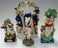 Lot 49 - A large 19th century Staffordshire flatback...