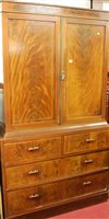 Lot 1152 - A late Victorian flame mahogany, satinwood...