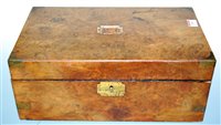 Lot 165 - A Victorian figured walnut and brass bound...