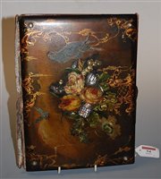 Lot 53 - A Victorian papier-mâché painted and mother of...
