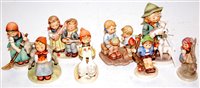 Lot 197 - Eight various Hummel figures, to include Goose...