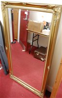 Lot 1225 - A modern gilt framed rectangular bevelled wall...
