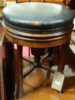 Lot 1274 - An Edwardian rosewood and vinyl topped...