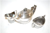 Lot 249 - A George V bachelors three-piece silver teaset,...