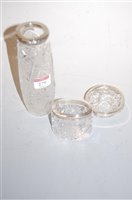 Lot 253 - A continental hobnail cut glass and white...