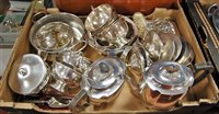 Lot 293 - A box of miscellaneous silver plated wares, to...