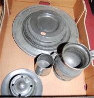 Lot 297 - An 18th century pewter charger, dia. 35cm...