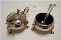 Lot 384 - A modern silver mustard, having raised shell...