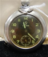 Lot 392 - A Service nickel cased open faced pocket watch,...
