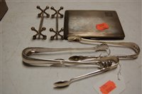 Lot 395 - A George V silver pocket cigarette case,...