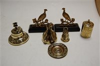 Lot 470 - A small collection of miscellaneous brassware,...
