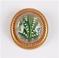 Lot 1215 - A late 19th century rock crystal painted...