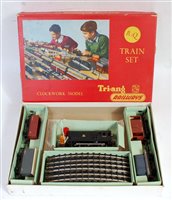 Lot 748 - A Triang R3Q clockwork train set containing...