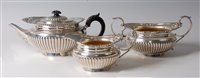 Lot 1141 - A well-matched Victorian silver three-piece...