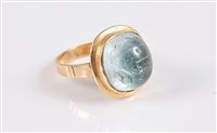Lot 1161 - An aquamarine ring, the off round aquamarine...