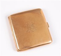 Lot 1237 - A 9ct gold cigarette case, the monogrammed...