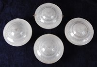 Lot 98 - A set of four Art Deco holophane opaque glass...