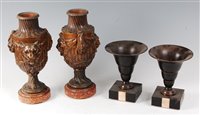 Lot 217 - A pair of 1930s bronzed spelter pedestal...