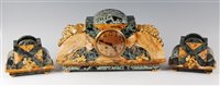 Lot 187 - A French Art Deco verde antico and sienna...