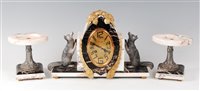 Lot 190 - A French Art Deco black and white variegated...