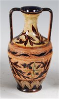 Lot 42 - A Doulton Lambeth twin handled glazed...