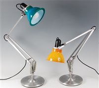 Lot 225 - A pair of contemporary brushed aluminium...