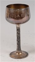 Lot 142 - A 1970s silver pedestal wine goblet, by...