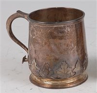 Lot 144 - A 1920s silver christening tankard, having...