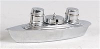 Lot 102 - A novelty chromed metal cruet stand in the...