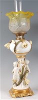 Lot 1275 - A Victorian soft-paste porcelain oil lamp by...