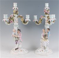 Lot 1084 - A pair of late 19th century Sitzendorf...