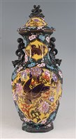 Lot 1092 - A Mason's Patent Ironstone vase and cover,...
