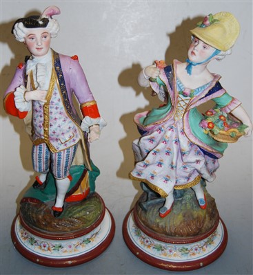 Lot 1081 - A pair of late 19th century continental bisque...