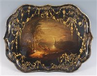 Lot 1277 - A Victorian papier-mâché gallery tray by B....