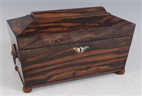 Lot 1280 - An early Victorian coromandel tea caddy, of...