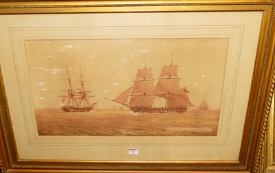 Lot 1020 - William Joy (1803-1867) - Naval ships on the...